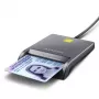 Axagon CRE-SM3T USB-A plokščiasis kortelių skaitytuvas, USB 2.0, 1,3 m, juodas, 56 g