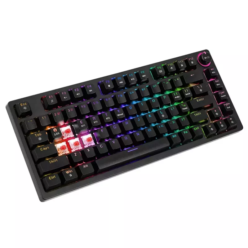 Žaidimų klaviatūra Savio SAVGK-PHENIX YELLOW USB RF Bluetooth Mechaninė 82 klavišų RGB