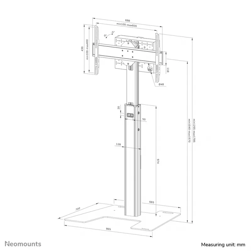 Neomounts FL45S-825BL1 TV grindinis stovas 37-75 col.
