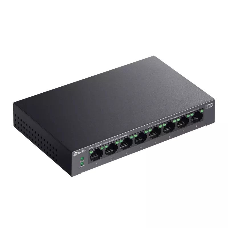 TP-Link LiteWave 8 prievadų Gigabit darbalaukio komutatorius su 8 PoE+ prievadais