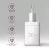 Sieninis įkroviklis Axagon ACU-PD20W 1x QC3.0/AFC/FCP/PD USB-C 20W baltas