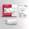 Sieninis įkroviklis Axagon ACU-PD20W 1x QC3.0/AFC/FCP/PD USB-C 20W baltas