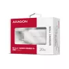 Sieninis įkroviklis Axagon ACU-PD20W 1x QC3.0/AFC/FCP/PD USB-C 20W baltas