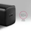 Sieninis įkroviklis Axagon ACU-PD30 PD3.0 & QC4+ 1x USB-C 30W, juodas