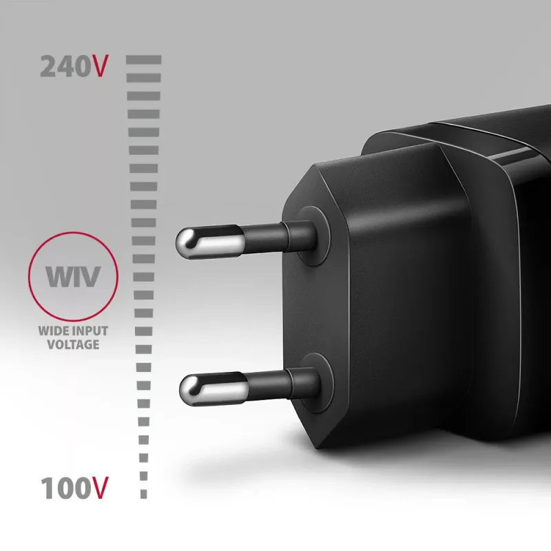 Sieninis įkroviklis Axagon ACU-PD30 PD3.0 & QC4+ 1x USB-C 30W, juodas
