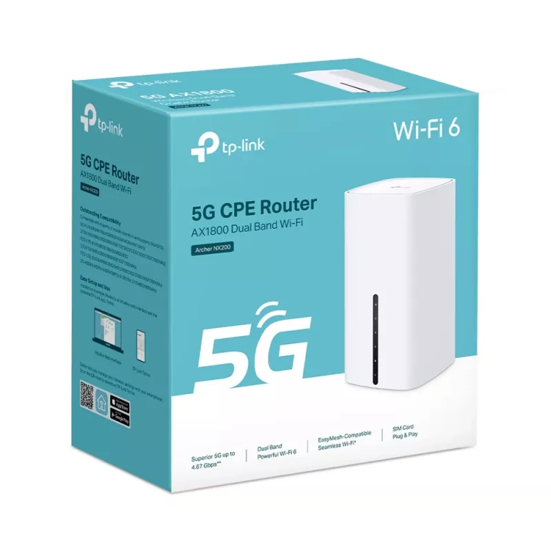 TP-Link Archer NX200 belaidis maršrutizatorius Gigabit Ethernet dviejų juostų (2,4 GHz / 5 GHz) 5G baltas