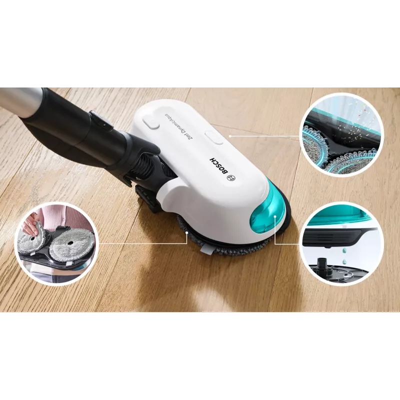 Bosch BCS71HYG1 belaidis siurblys šluota sausas ir šlapias valymas HEPA be maišelio 0,3 L 23,5 W juoda, balta 3 Ah