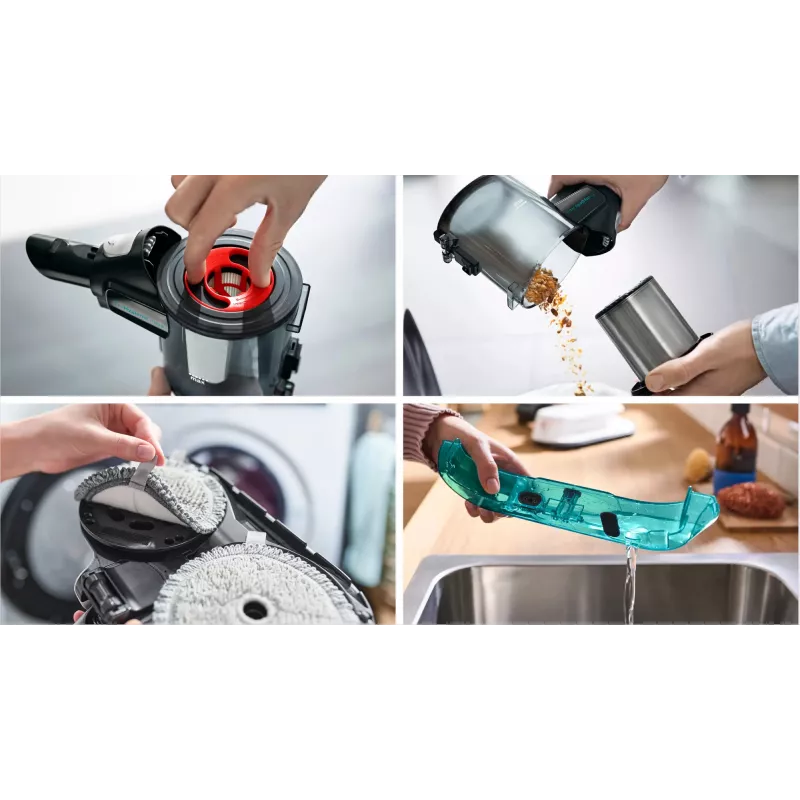Bosch BCS71HYG1 belaidis siurblys šluota sausas ir šlapias valymas HEPA be maišelio 0,3 L 23,5 W juoda, balta 3 Ah