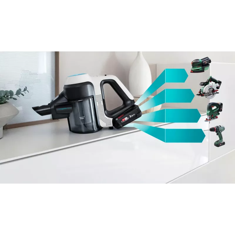 Bosch BCS71HYG1 belaidis siurblys šluota sausas ir šlapias valymas HEPA be maišelio 0,3 L 23,5 W juoda, balta 3 Ah