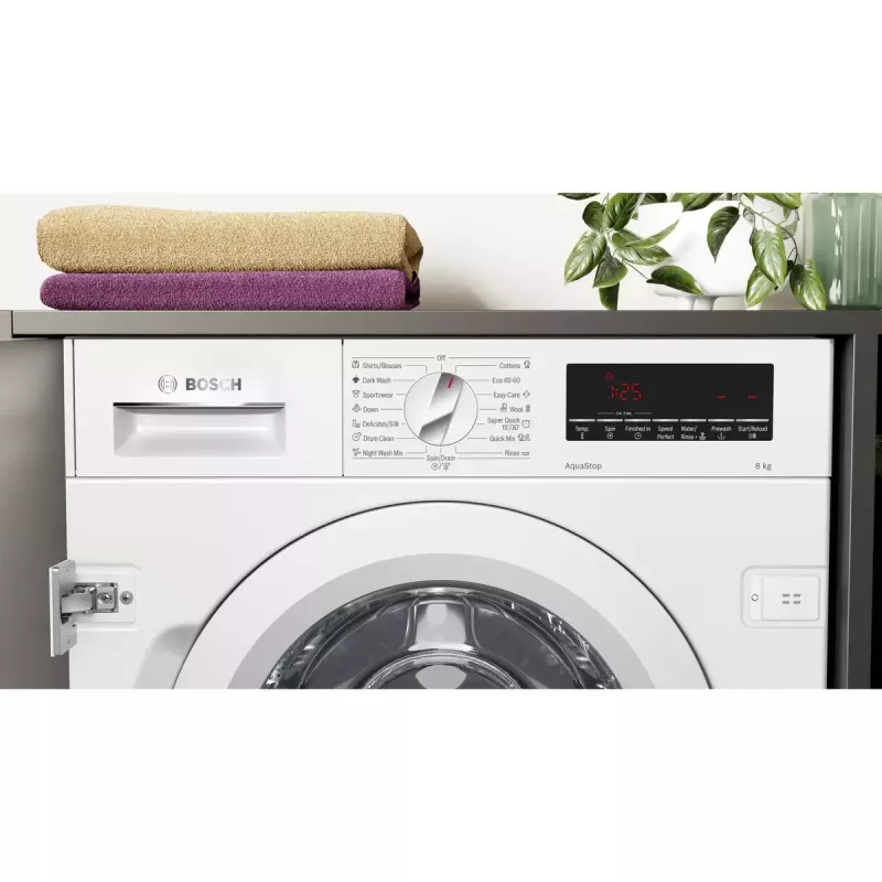 Bosch Serie 8 WIW28542EU skalbyklė įmontuojama 8 kg 1400 aps./min. Balta