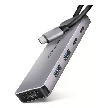 USB-C 5Gbps 5in1 centrinė stotelė Axagon HMC-5H60, 2x USB-A, 1x USB-C, HDMI 4K/60Hz, PD 100W, USB-C kabelis