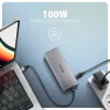 Axagon HMC-6G2L USB 10Gbps centrinis įrenginys, 2x USB-A, 1x USB-C, HDMI 4k/60Hz, RJ-45, PD 100W