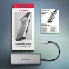 Axagon HMC-6G2L USB 10Gbps centrinis įrenginys, 2x USB-A, 1x USB-C, HDMI 4k/60Hz, RJ-45, PD 100W