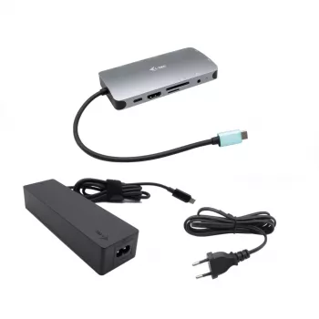 i-tec Metal Nano Dock USB-C HDMI/VGA su LAN ir 100W įkrovikliu