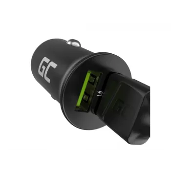 Automobilinis ir vidaus įkroviklis Green Cell CADM-GC-36AA 36W 2x USB-A Juodas, skirtas 3.6–12V maitinimo šaltiniui