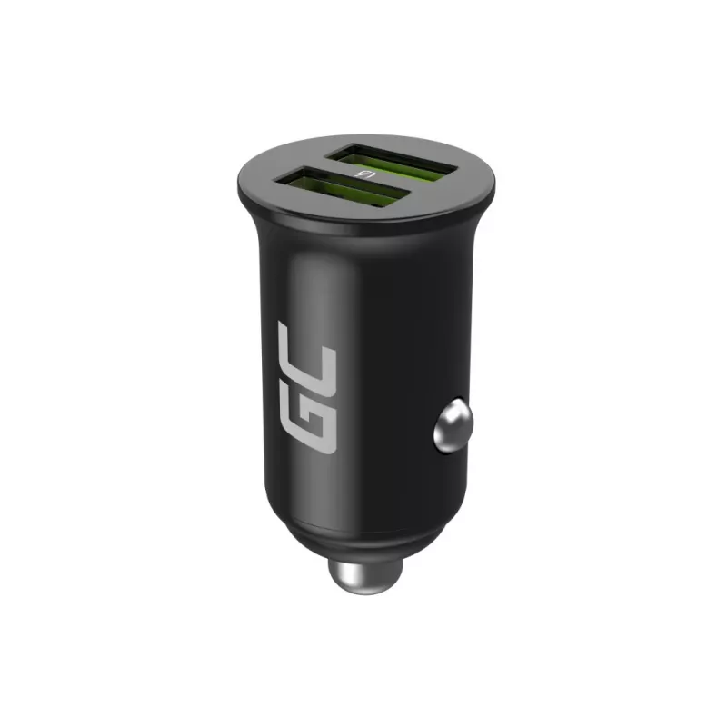 Automobilinis ir vidaus įkroviklis Green Cell CADM-GC-36AA 36W 2x USB-A Juodas, skirtas 3.6–12V maitinimo šaltiniui