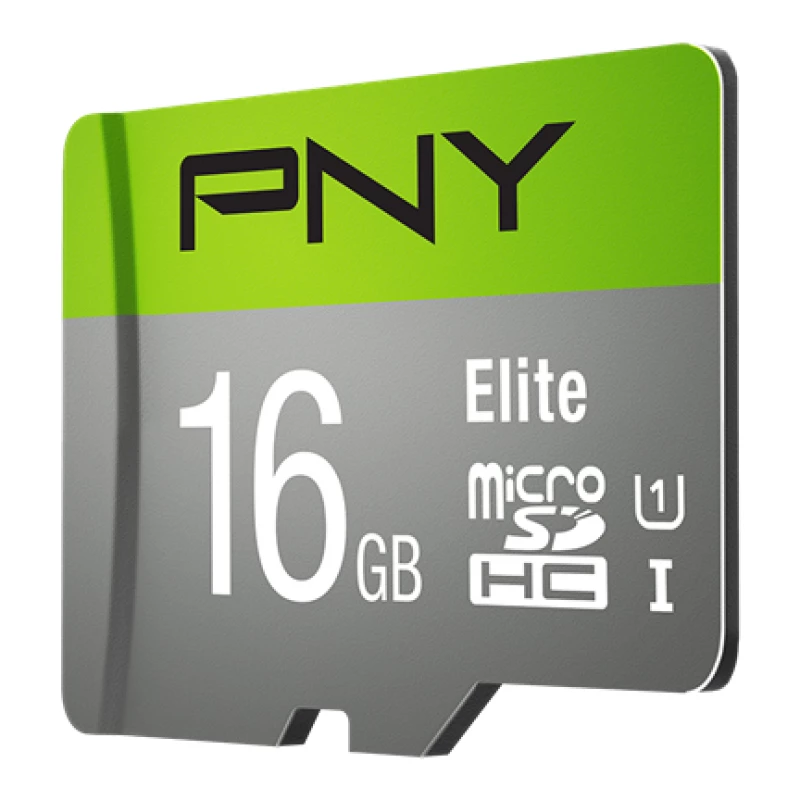 PNY Micro SD Elite 16GB Class 10 UHS-I U1 + SD adapteris, skaitymo greitis 100 MB/s