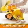 Rubble & Crew Bark Yard Deluxe Buldozeris su šviesomis, garsais ir Rubble figūrėle, žaislas vaikams nuo 3 metų