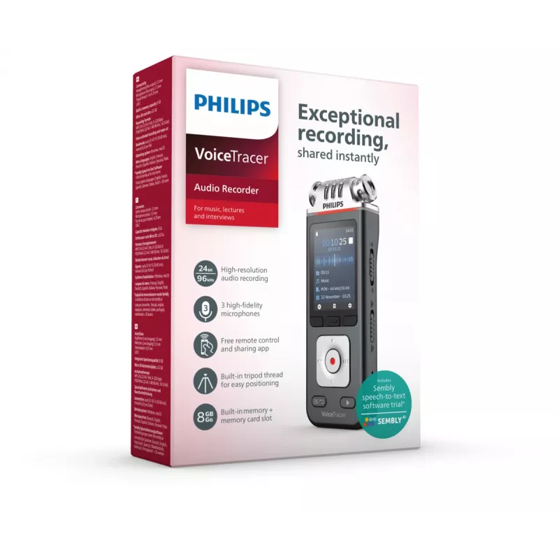 Philips VoiceTracer juodas, pilkas