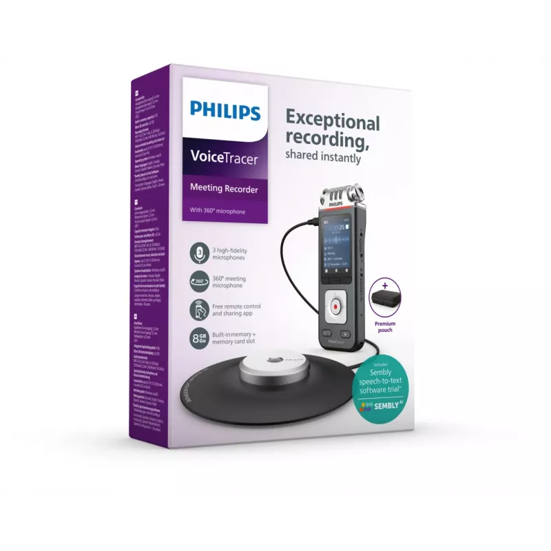 Philips VoiceTracer juodas, pilkas