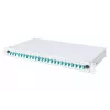DIGITUS optinio pluošto sujungimo dėžė, 1U, su 24x LC duplex adapteriais, OM3 spalvotais pigtailiais ir sujungimo kasete