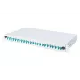 DIGITUS optinio pluošto sujungimo dėžė, 1U, su 24x LC duplex adapteriais, OM3 spalvotais pigtailiais ir sujungimo kasete