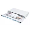 DIGITUS 1U optinė sujungimo dėžė su 24x LC duplex adapteriais, OS2 vienmodė, su sujungimo kasetėmis ir spalvotais pigtailiais