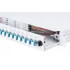 DIGITUS 1U optinė sujungimo dėžė su 24x LC duplex adapteriais, OS2 vienmodė, su sujungimo kasetėmis ir spalvotais pigtailiais