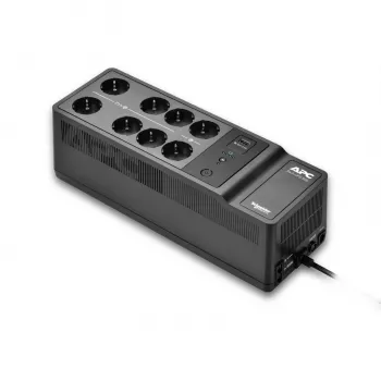 APC Back-UPS 500VA/300W nepertraukiamo maitinimo šaltinis, montuojamas ant grindų/sienos, 230V, 8x Schuko lizdai, USB-A prievadas, keičiama baterija
