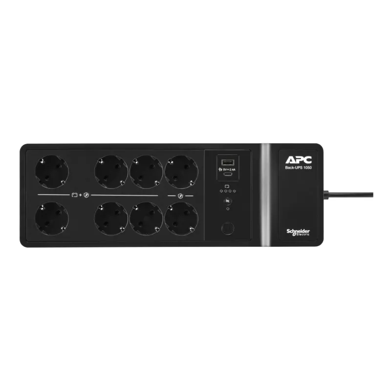 APC Back-UPS 1050VA/600W, 230V, 8x Schuko lizdai, USB A+C, keičiama baterija
