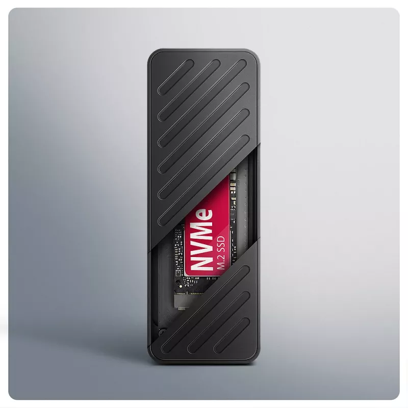 Axagon EEM2-20G USB-C 20Gbps – šarvuotas M.2 NVMe SSD dėklas
