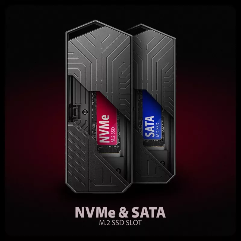 Axagon EEM2-GAM išorinis M.2 dėklas USB-C 10Gbps, be varžtų, NVMe ir SATA SSD