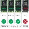 Axagon EEM2-GTS2 išorinis USB-C 10Gbps metalinis dėklas M.2 NVMe ir SATA SSD diskams, bevaržtis