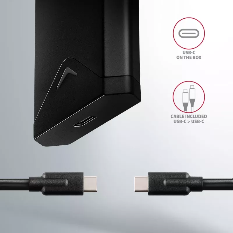 Išorinis dėklas Axagon EEM2-UB2 M.2 NVMe SSD, USB-C 10Gbps, juodas