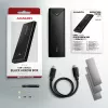 Išorinis dėklas Axagon EEM2-UB2 M.2 NVMe SSD, USB-C 10Gbps, juodas