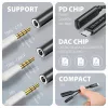 Axagon ADA-HCPD USB-C į 3,5 mm lizdą adapteris – Hi-Res DAC garso adapteris, 384kHz/32bit, PD 60W 3A