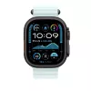 APPLE 49 mm ledyno mėlynos spalvos Ocean dirželio prailginimas – juodos spalvos titano apdaila