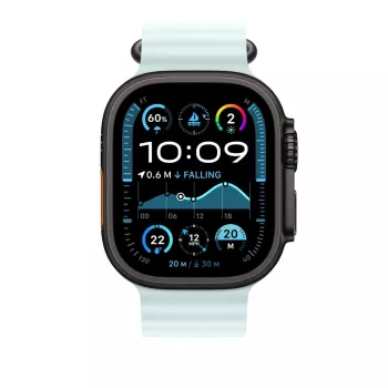 APPLE 49 mm ledyno mėlynos spalvos Ocean dirželio prailginimas – juodos spalvos titano apdaila