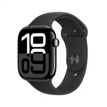 Išmanusis laikrodis Apple Watch Series 10 GPS 46mm Jet Black aliuminio korpusas su juodu sportiniu dirželiu S/M