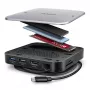 Axagon HMC-UFO USB-C stotelė su M.2 SATA/NVMe lizdu, 1 Gbit/s Ethernet, 384 kHz garsu, USB 3.2 Gen 2 (3.1 Gen 2) Type-C, juoda