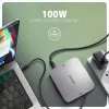 Axagon HMC-UFO USB-C stotelė su M.2 SATA/NVMe lizdu, 1 Gbit/s Ethernet, 384 kHz garsu, USB 3.2 Gen 2 (3.1 Gen 2) Type-C, juoda