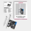 „Axagon PCEU-232RS“ PCIe valdiklis 2 išoriniai + 2 vidiniai USB 5 Gbps