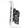 Axagon PCEU-430RS PCIe valdiklis 4x išor. USB-A 5Gbps prievadas, PCIe, USB 3.2 Gen 1 (3.1 Gen 1), Moteriškas, Pilno aukščio, PCIe 2.0, SATA 15-pin