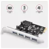 Axagon PCEU-430RS PCIe valdiklis 4x išor. USB-A 5Gbps prievadas, PCIe, USB 3.2 Gen 1 (3.1 Gen 1), Moteriškas, Pilno aukščio, PCIe 2.0, SATA 15-pin