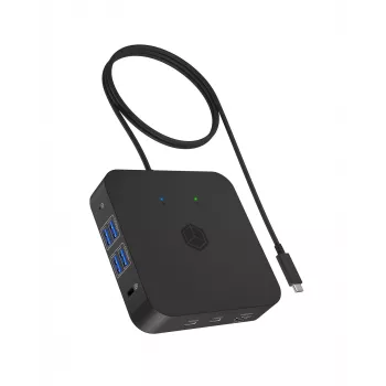 ICY BOX IB-DK4090-C Docking USB 3.2 Gen 2 (3.1 Gen 1) Type-C juoda