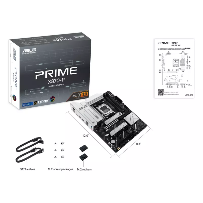 ASUS PRIME X870-P pagrindinė plokštė AMD X870 lizdas AM5 ATX