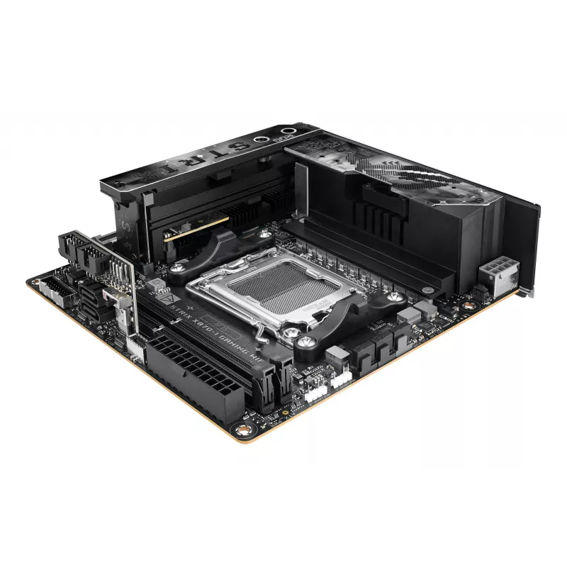 Motininė plokštė ASUS ROG STRIX X870-I GAMING WIFI mini ITX · AMD X870 · Socket AM5 · DDR5 · 2 DIMM · Wi‑Fi 7 · Bluetooth 5.4