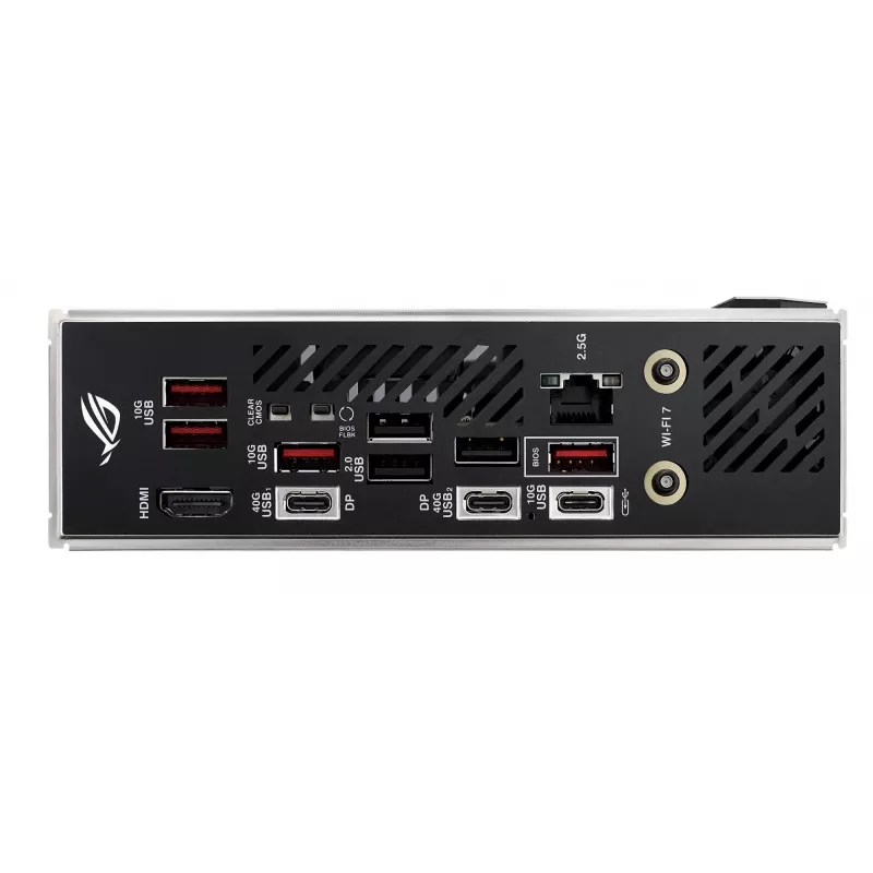 Motininė plokštė ASUS ROG STRIX X870-I GAMING WIFI mini ITX · AMD X870 · Socket AM5 · DDR5 · 2 DIMM · Wi‑Fi 7 · Bluetooth 5.4
