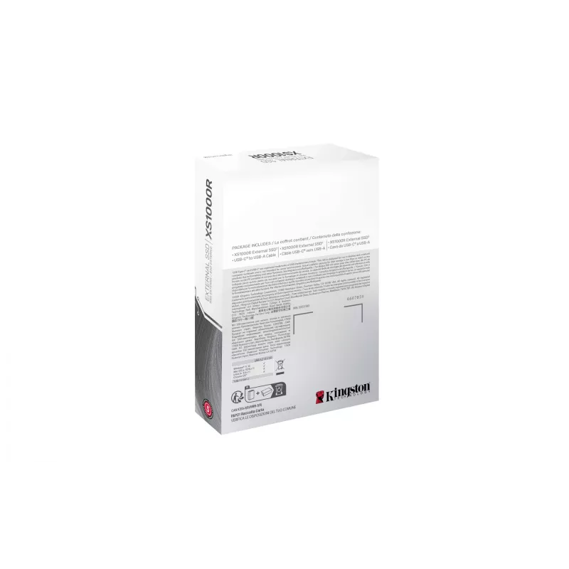 Kingston XS1000 2TB raudonas išorinis SSD USB 3.2 Gen 2
