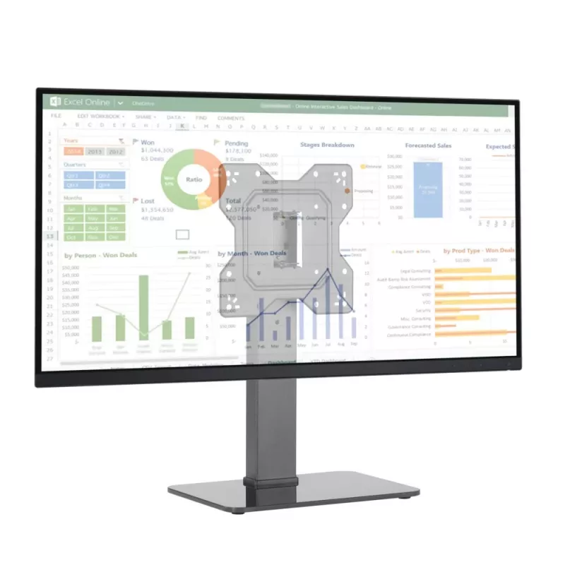 Techly ICA-LCD 323S stovo laikiklis monitoriui 109,2 cm (43 col.) stalas Juoda
